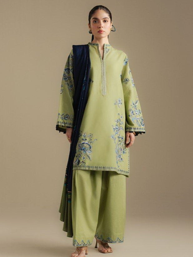 Coco by Zara Shahjahan Winter Unstitched Khaddar 3Pc Suit D-10B SNOWDROP