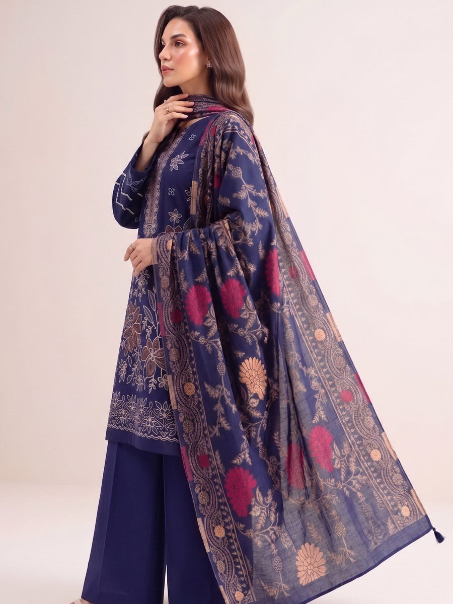 Laira by Cinq Embroidered Luxurious Peach Unstitched 3Pc Suit CL-01