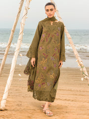 Rang Rasiya Carnation Embroidered Lawn Unstitched 3Pc Suit D-15 LEAH