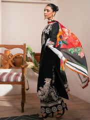 RajBari Parisa Premium Embroidered Lawn Unstitched 3Pc Suit D-08