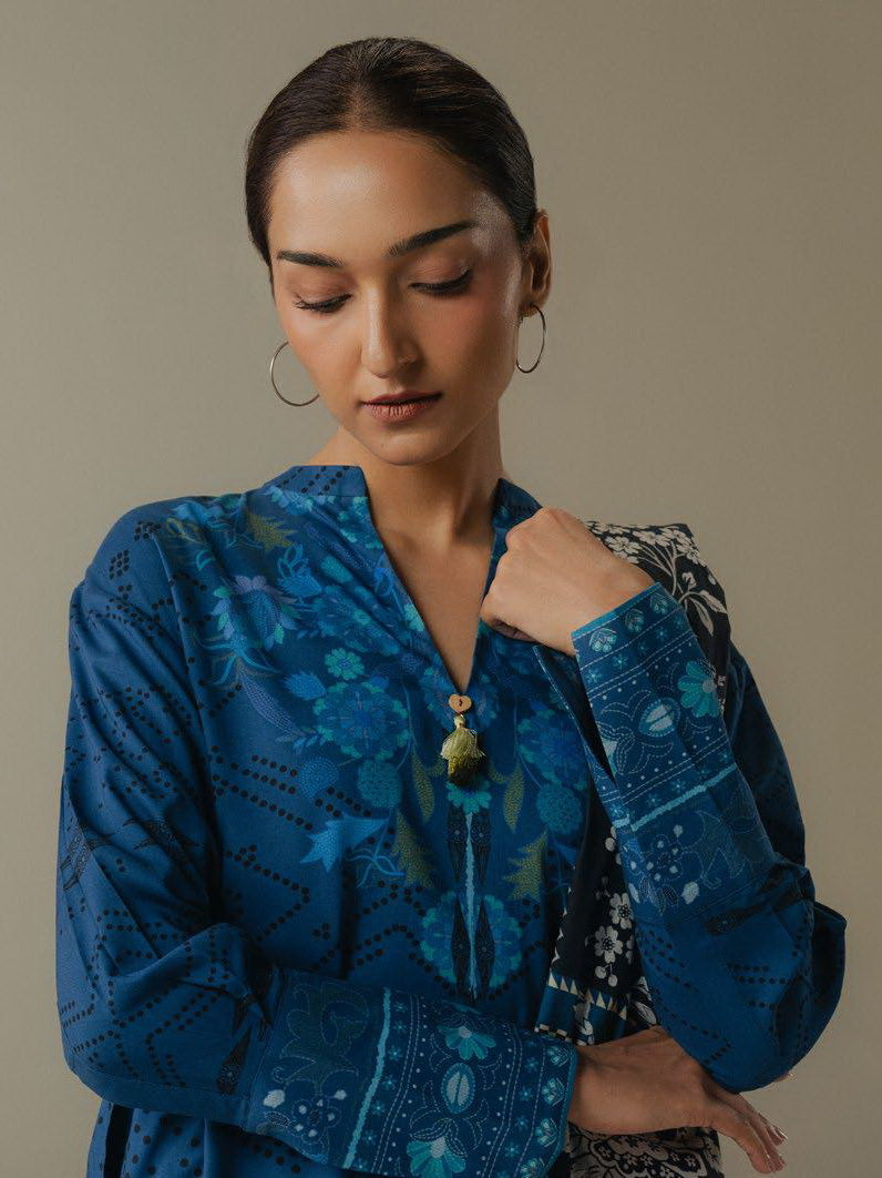 Coco by Zara Shahjahan Prints Vol-05 Unstitched Linen 3Pc Suit D-09B Terracotta Sky