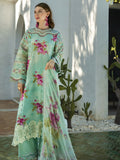 Elaf Premium Signature Embroidered Lawn Unstitched 3Pc Suit EST-03A TURQUOISE