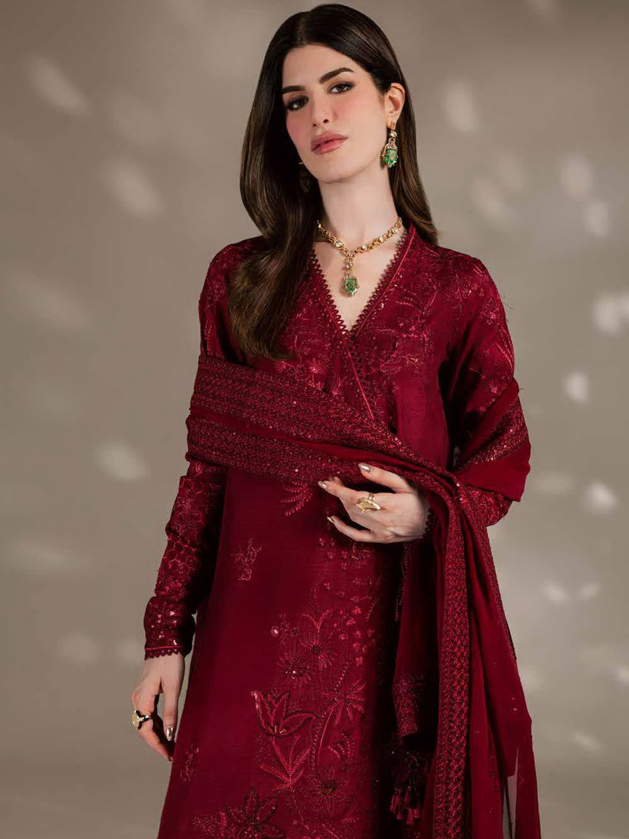 Nureh The Silk Embroidered Premium Silk Unstitched 3Pc Suit S-32