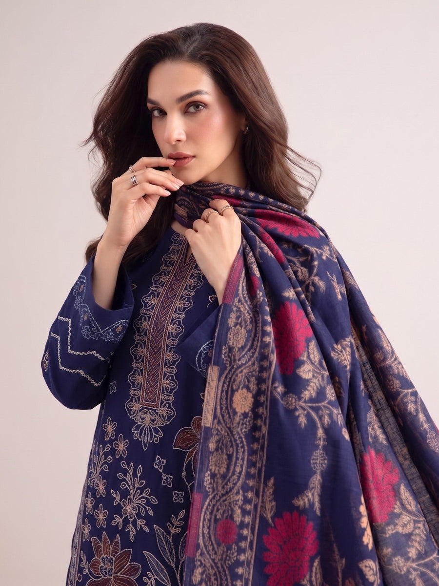 Laira by Cinq Embroidered Luxurious Peach Unstitched 3Pc Suit CL-01
