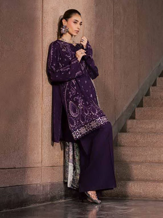 NUREH Maya Embroidered Linen Unstitched 3Pc Suit NW-127