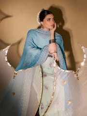 Nureh Mukeshkari Embroidered Mukesh Chiffon Unstitched 3Pc Suit MK-13