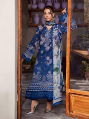 NUREH Signature Prints Unstitched Printed Lawn 3Pc Suit SP-157