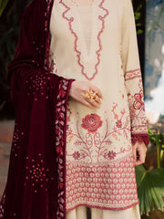 NUREH Exclusive Embroidered Leather Peach Unstitched 3Pc Suit NE-181