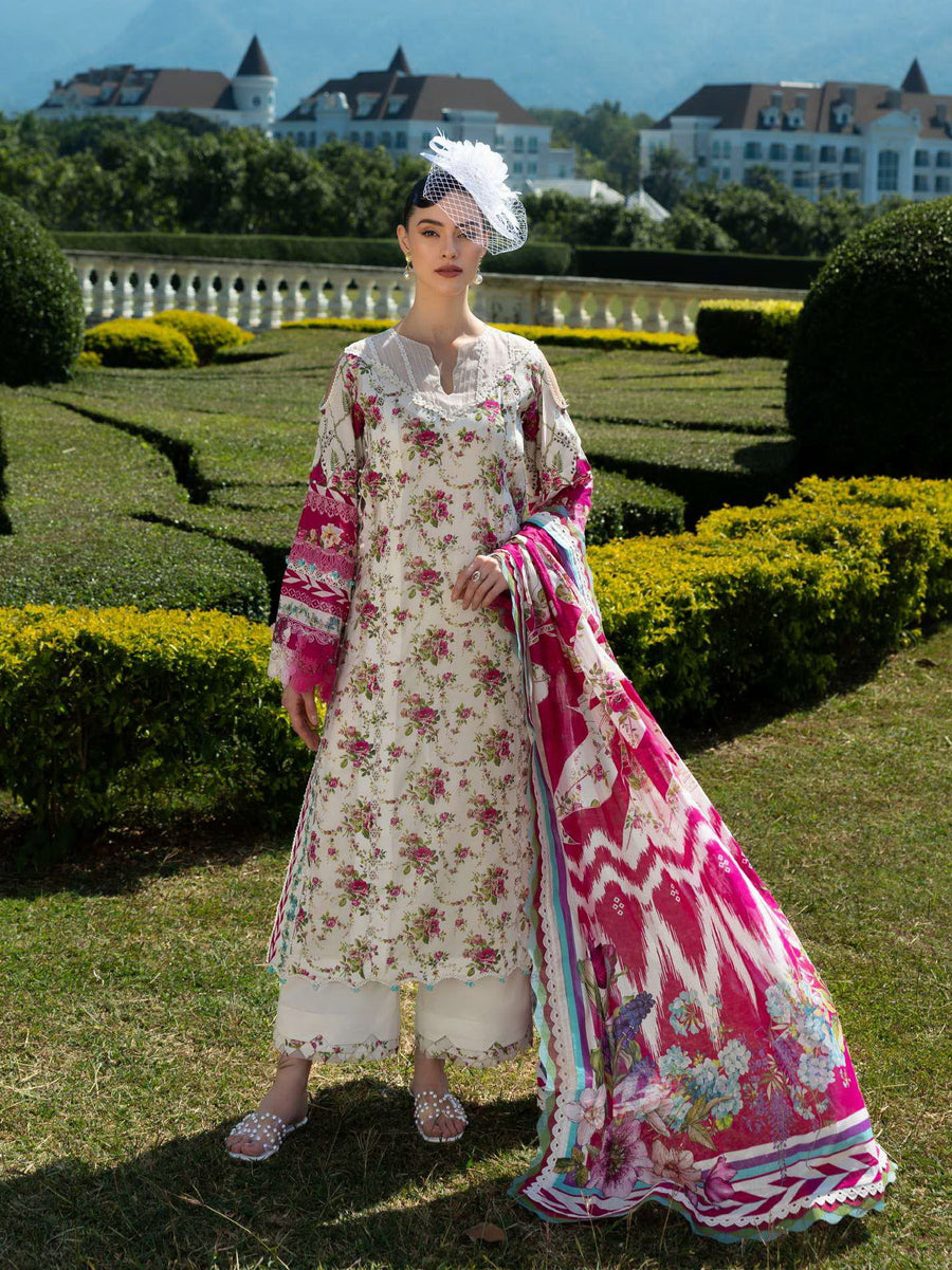 Elaf Prints Unstitched Printed Lawn 3Pc Suit EPE-05A QUEEN GARNET
