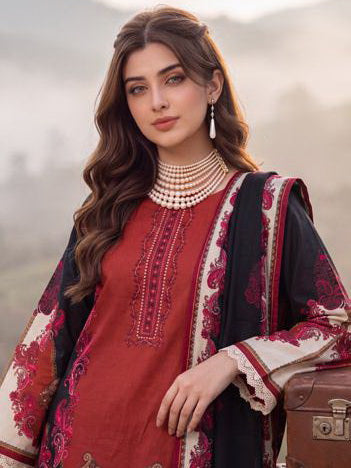 Al Zohaib Colors Printed Linen Unstitched 3Pc Suit D-01