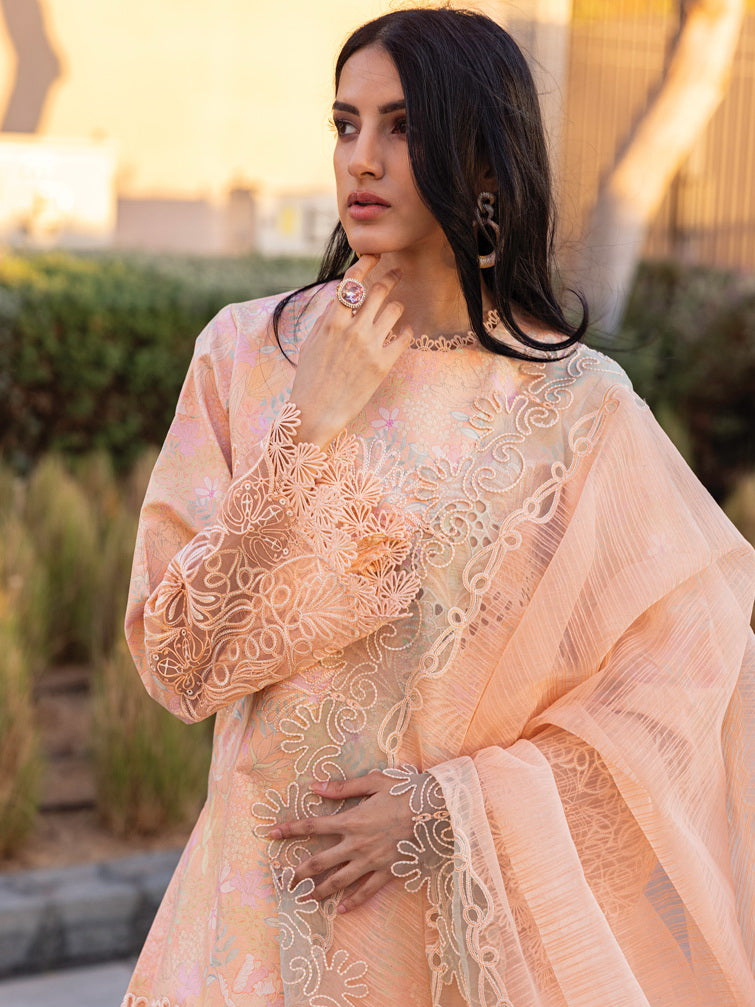 Rang Rasiya Carnation Embroidered Lawn Unstitched 3Pc Suit D-04 ZINNIA