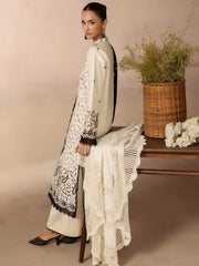 RajBari Sareen Premium Embroidered Viscose Unstitched 3Pc Suit D-01