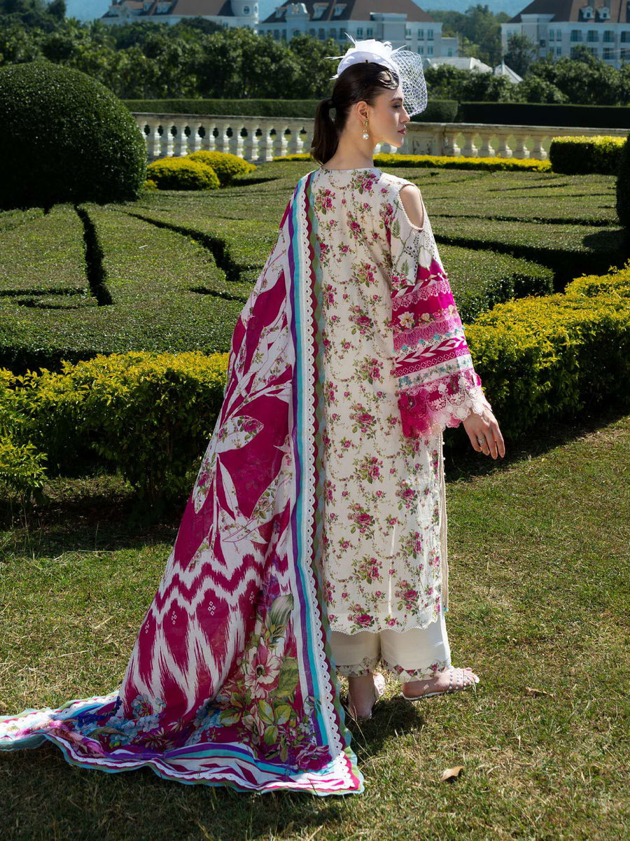 Elaf Prints Unstitched Printed Lawn 3Pc Suit EPE-05A QUEEN GARNET
