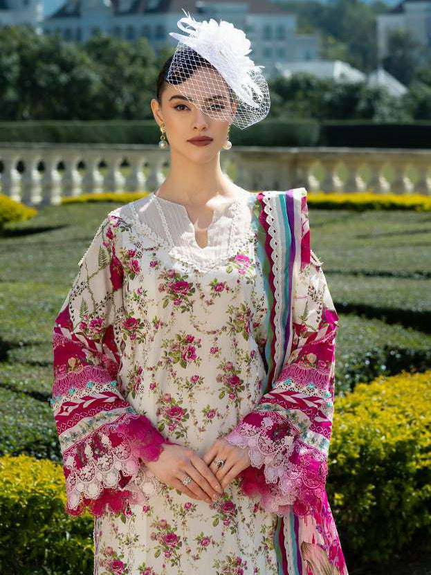 Elaf Prints Unstitched Printed Lawn 3Pc Suit EPE-05A QUEEN GARNET