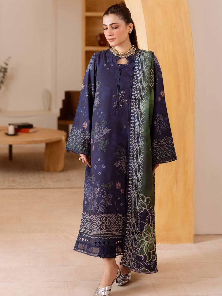 Nureh Signature Printed Marina Unstitched 3Pc Suit SP-181
