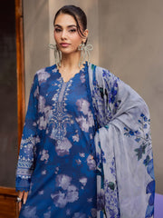 NUREH Signature Prints Unstitched Printed Lawn 3Pc Suit SP-157