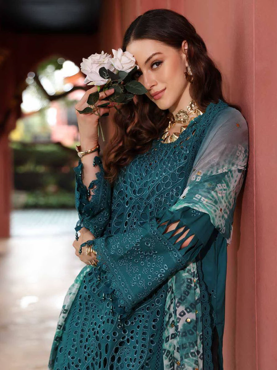 NUREH Bazar Embroidered Chikankari Lawn Unstitched 3Pc Suit NE-107