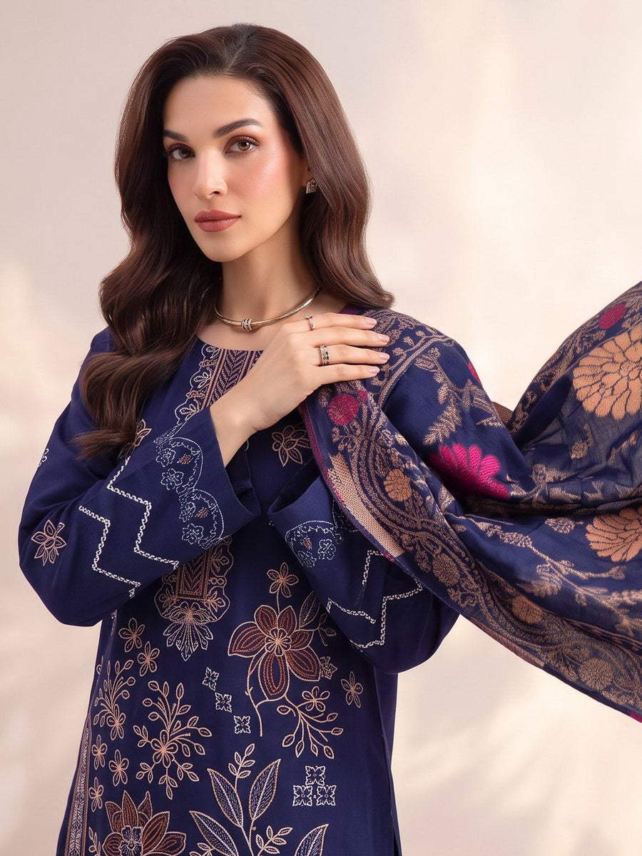 Laira by Cinq Embroidered Luxurious Peach Unstitched 3Pc Suit CL-01