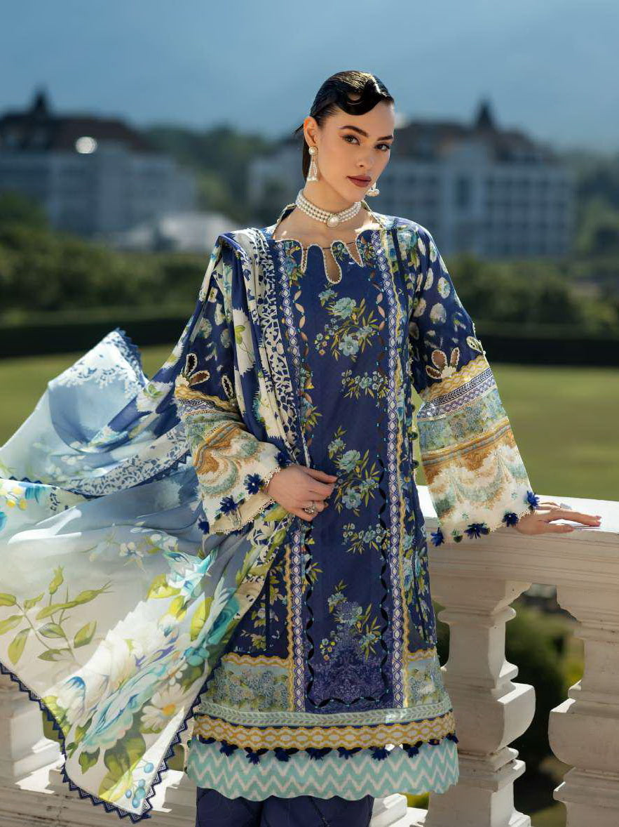 Elaf Prints Unstitched Printed Lawn 3Pc Suit EPE-06B OCEAN'S EMBRACE