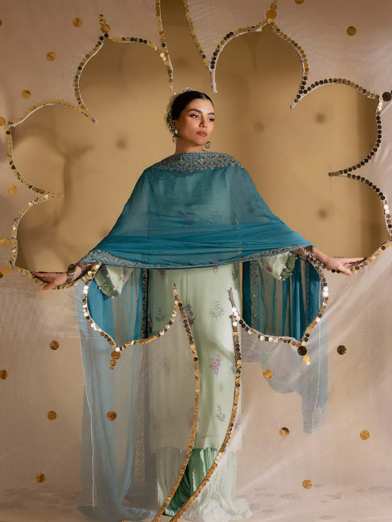 Mukeshkari By Nureh Embroidered Chiffon Suit Unstitched 4 Piece NU24MK MK-04 - Formal Collection