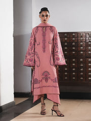 Jugnu Lahore Womenswear Embroidered Karandi Unstitched 3Pc Suit - DAHLIA