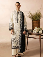 RajBari Sareen Premium Embroidered Viscose Unstitched 3Pc Suit D-01
