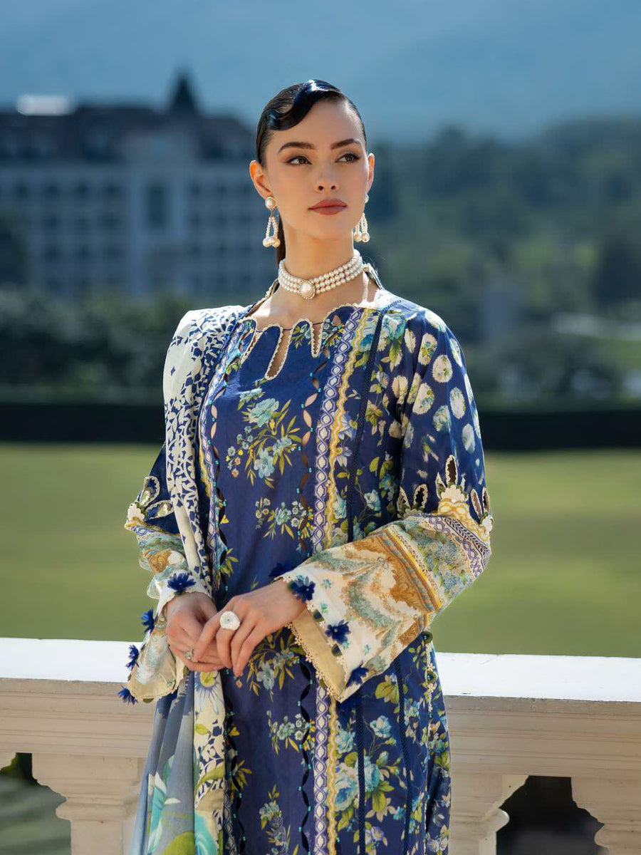 Elaf Prints Unstitched Printed Lawn 3Pc Suit EPE-06B OCEAN'S EMBRACE