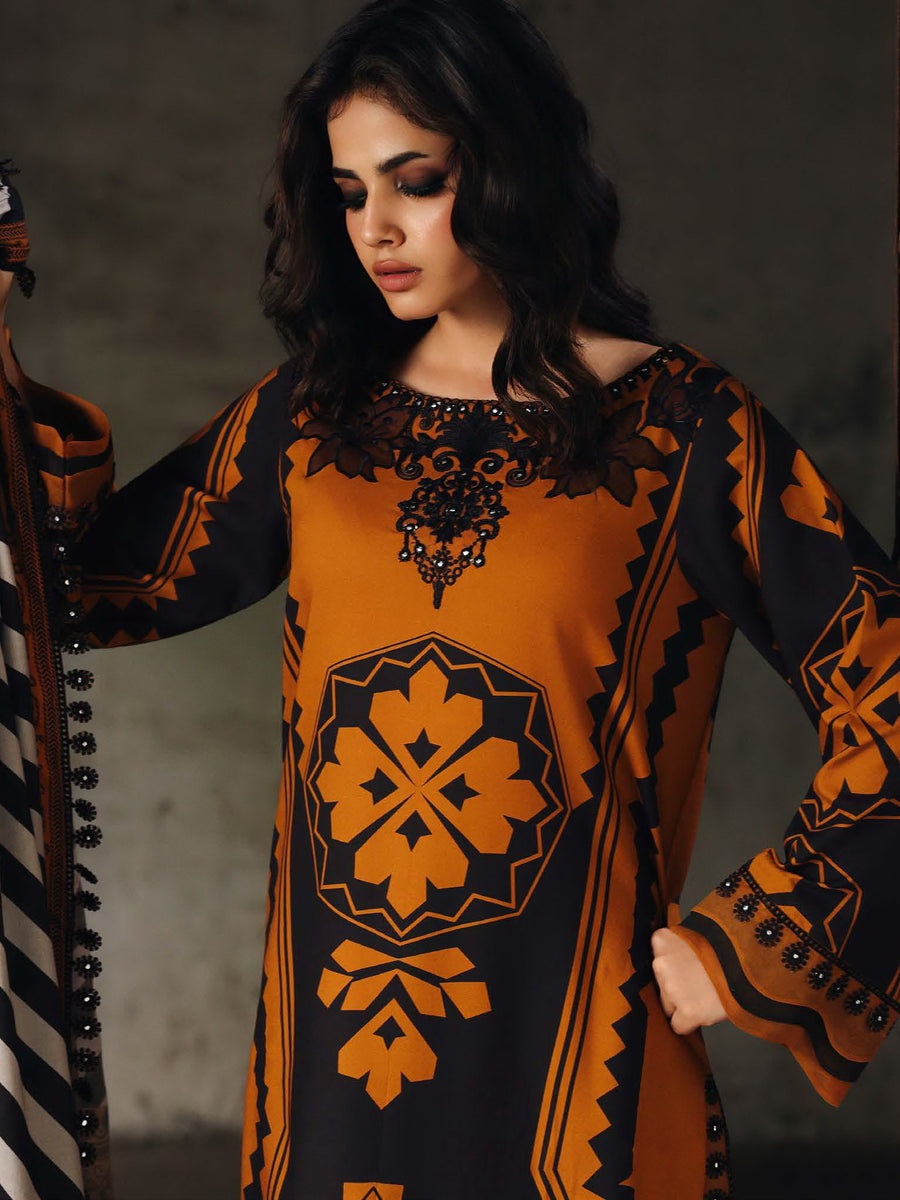 Charizma Combination Vol-02 Embroidered Linen Unstitched 3Pc Suit CCW6-13