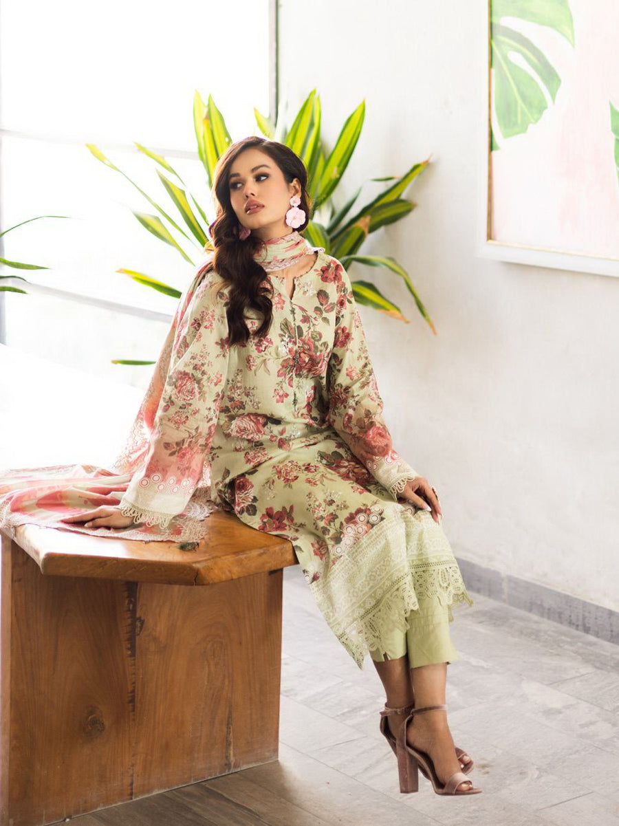 Riaz Arts Aafreen Embroidered Lawn Unstitched 3Pc Suit AF-164