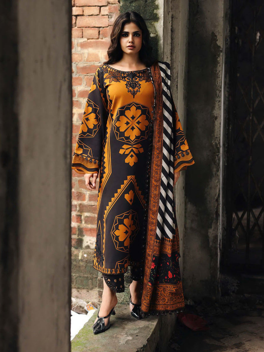 Charizma Combination Vol-02 Embroidered Linen Unstitched 3Pc Suit CCW6-13