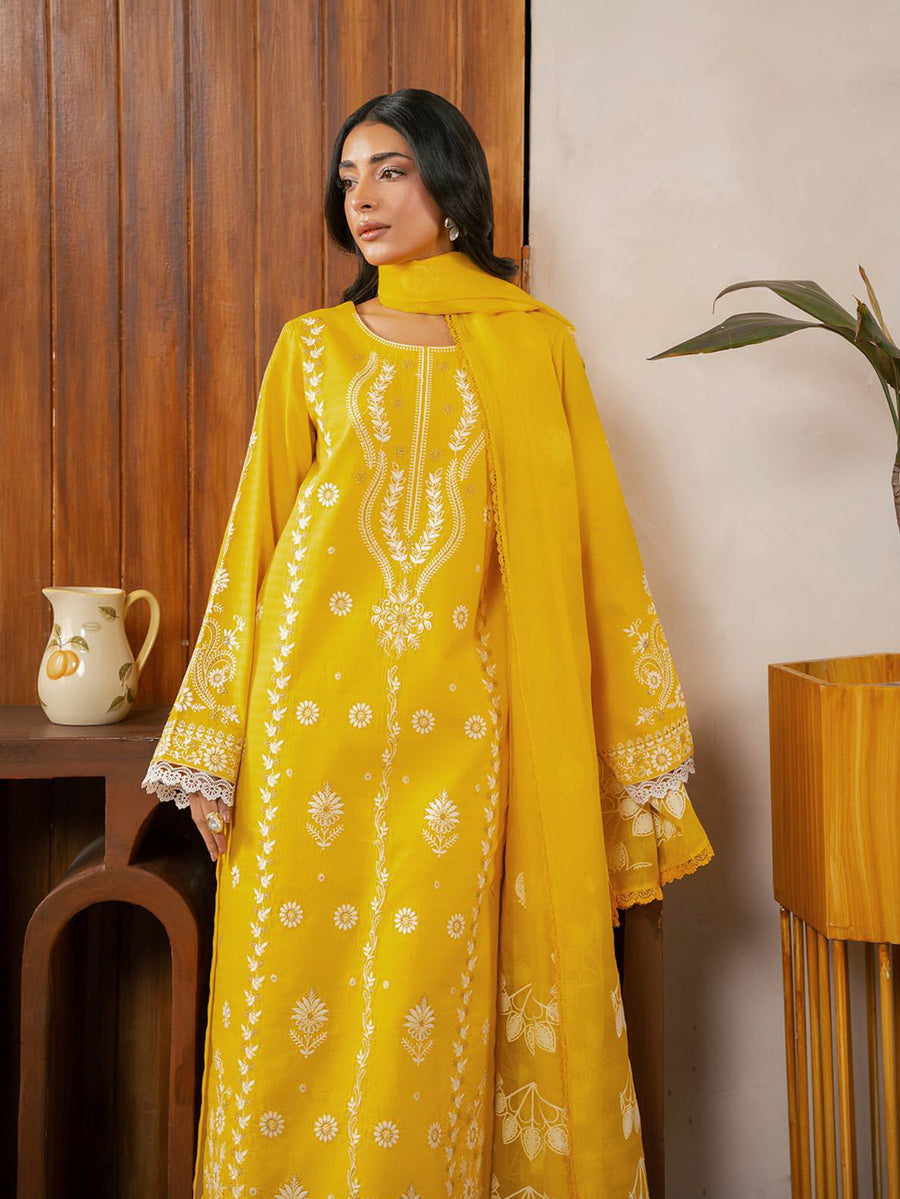 RajBari Parisa Premium Embroidered Lawn Unstitched 3Pc Suit D-03