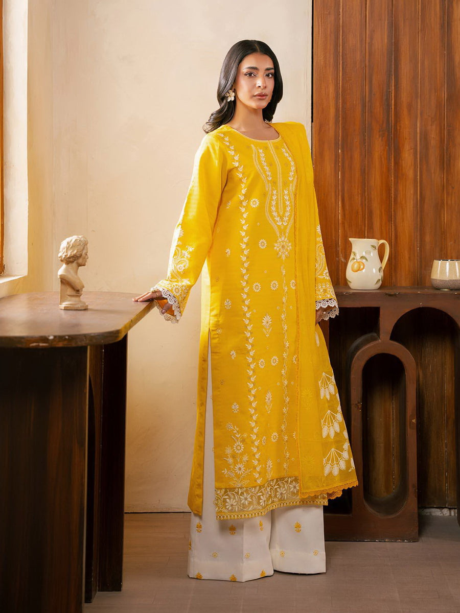 RajBari Parisa Premium Embroidered Lawn Unstitched 3Pc Suit D-03
