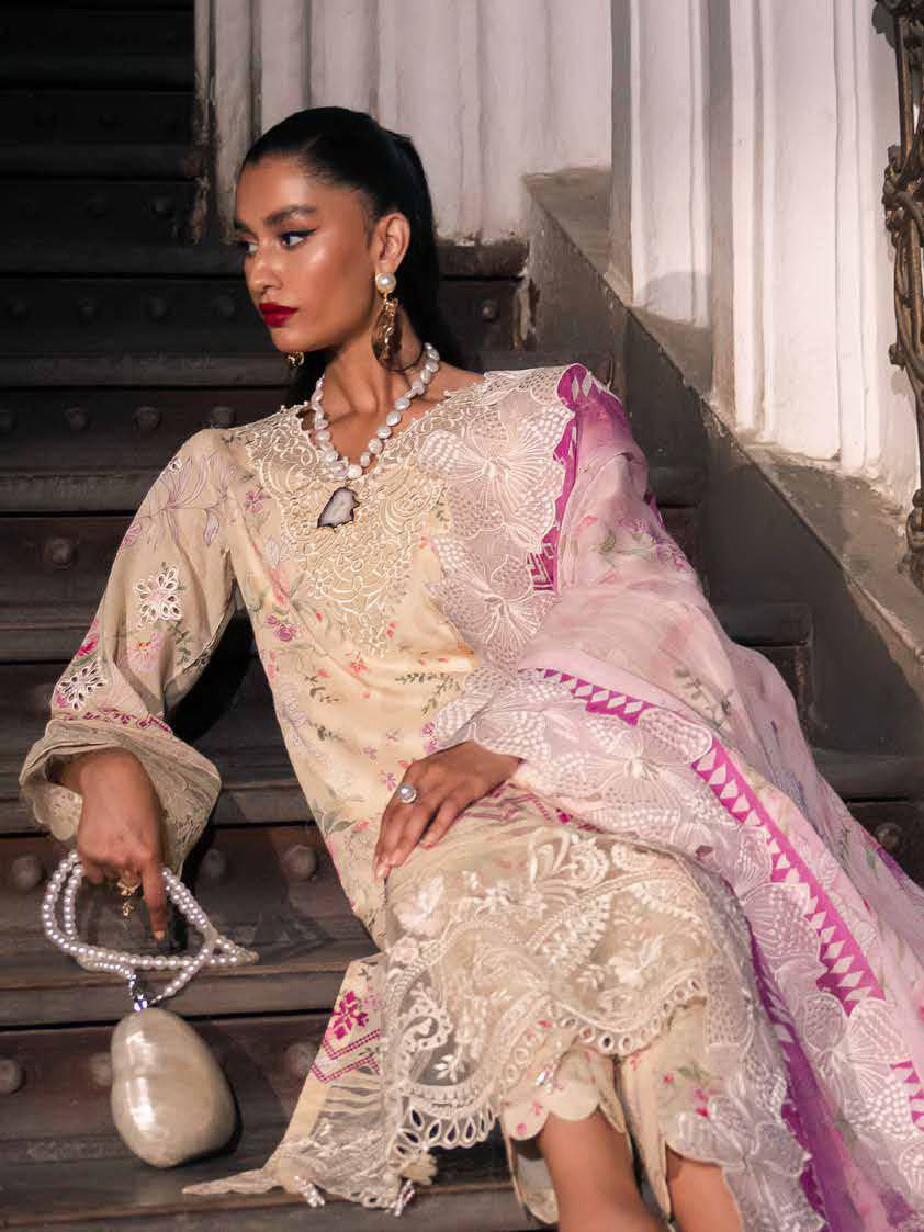 Nureh Glam Girl Embroidered Lawn Unstitched 3Pc Suit GL-14
