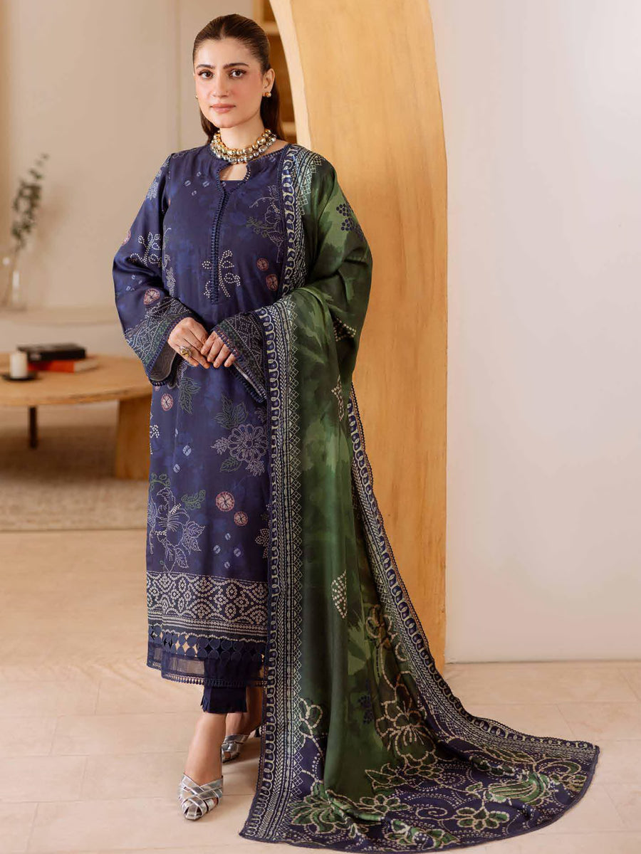 Nureh Signature Printed Marina Unstitched 3Pc Suit SP-181