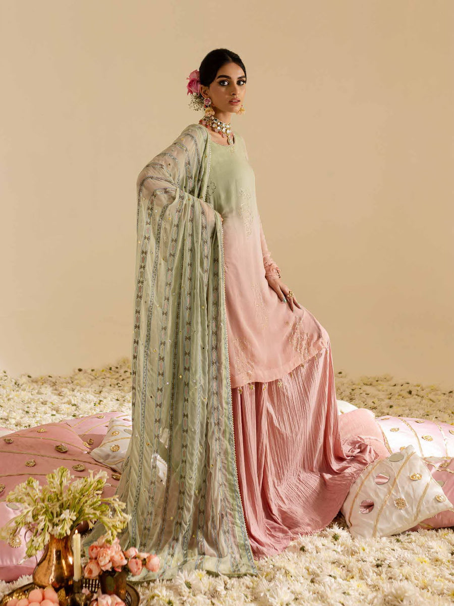 Nureh Mukeshkari Embroidered Chiffon Unstitched 3Pc Suit MK-07