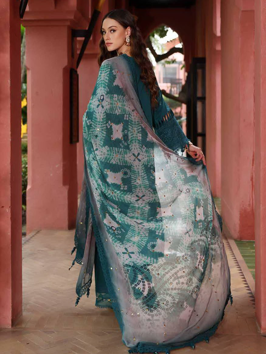 NUREH Bazar Embroidered Chikankari Lawn Unstitched 3Pc Suit NE-107