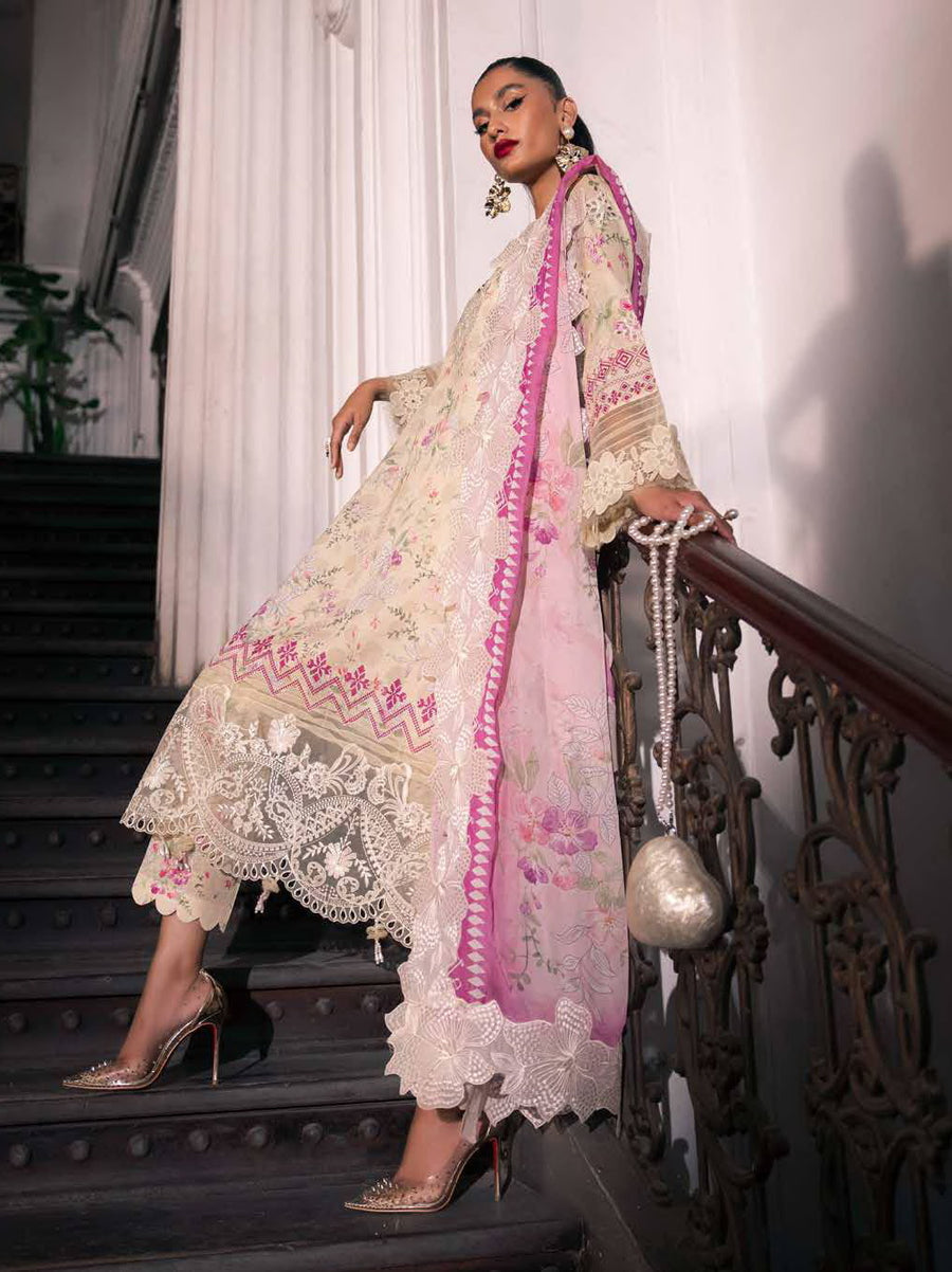 Nureh Glam Girl Embroidered Lawn Unstitched 3Pc Suit GL-14