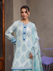 NUREH Signature Prints Unstitched Printed Lawn 3Pc Suit SP-158