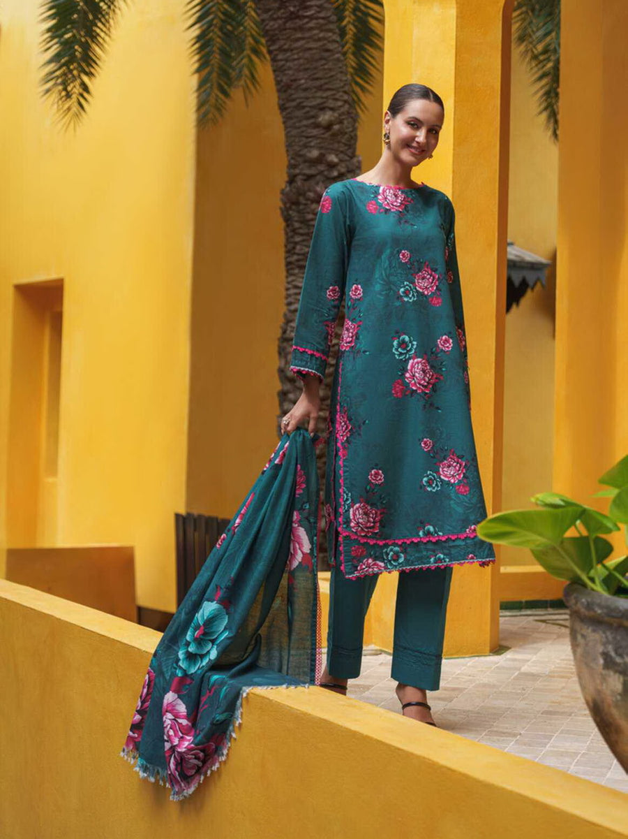 AL Zohaib Colors Digital Printed Khaddar Unstitched 3Pc Suit CK-05