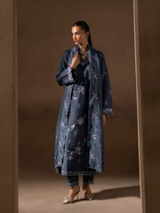 RajBari Sareen Premium Embroidered Viscose Unstitched 3Pc Suit D-09