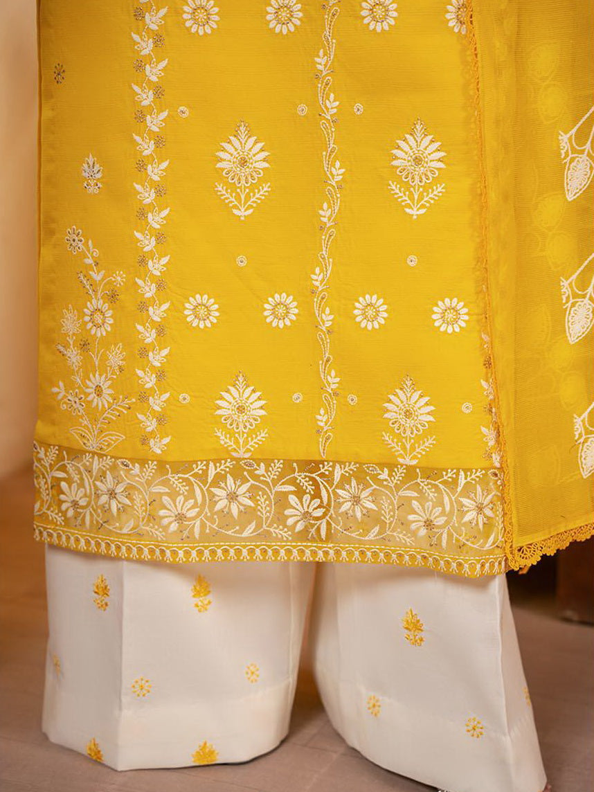 RajBari Parisa Premium Embroidered Lawn Unstitched 3Pc Suit D-03
