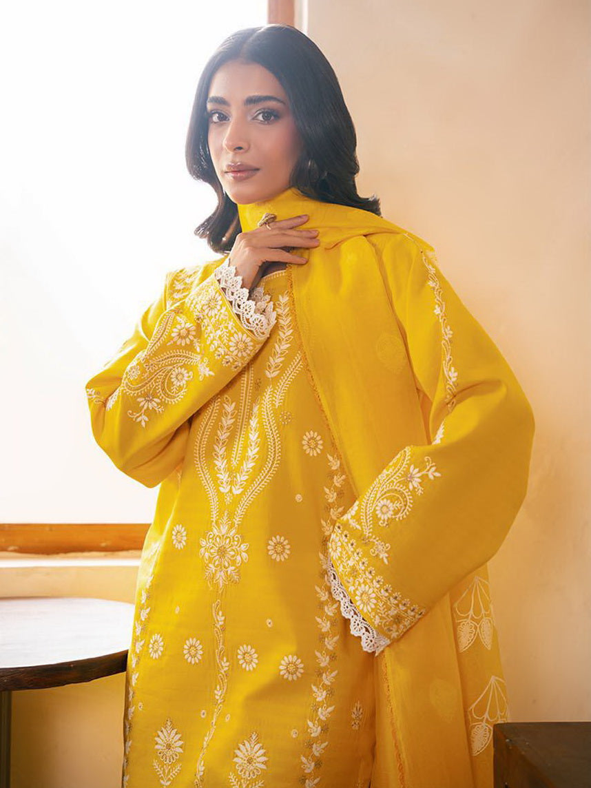 RajBari Parisa Premium Embroidered Lawn Unstitched 3Pc Suit D-03