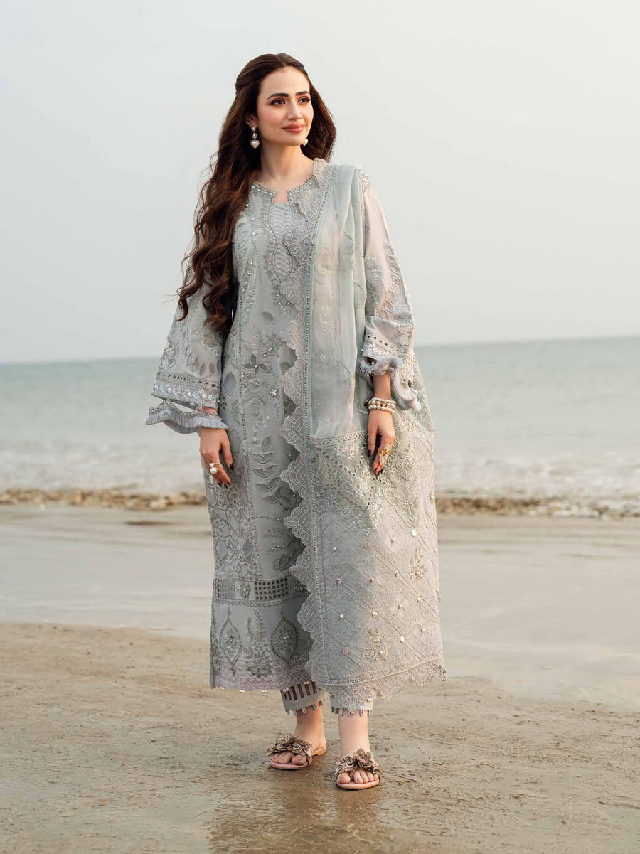 NUREH Khuwab Embroidered Swiss Lawn Unstitched 3 Piece Suit NE-145