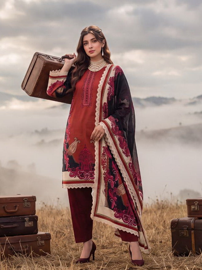 Al Zohaib Colors Printed Linen Unstitched 3Pc Suit D-01