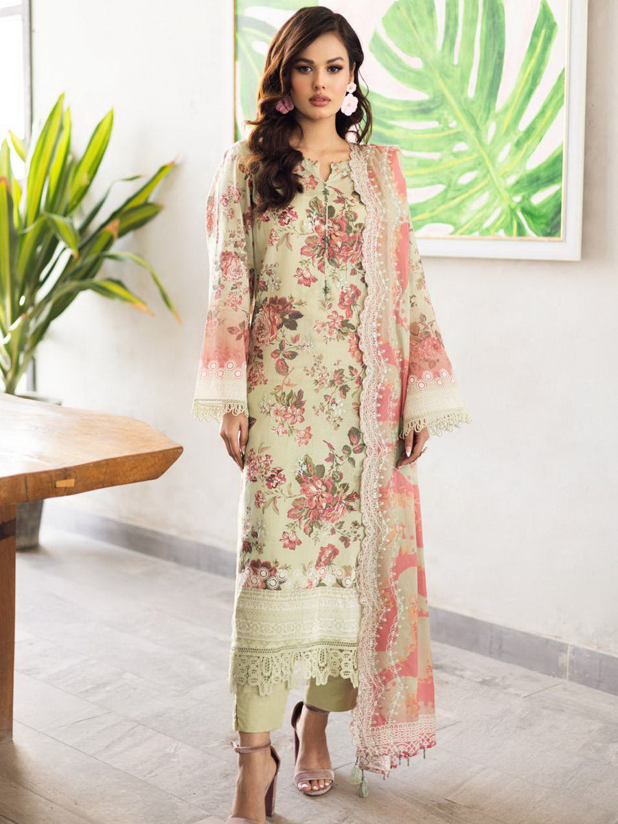 Riaz Arts Aafreen Embroidered Lawn Unstitched 3Pc Suit AF-164