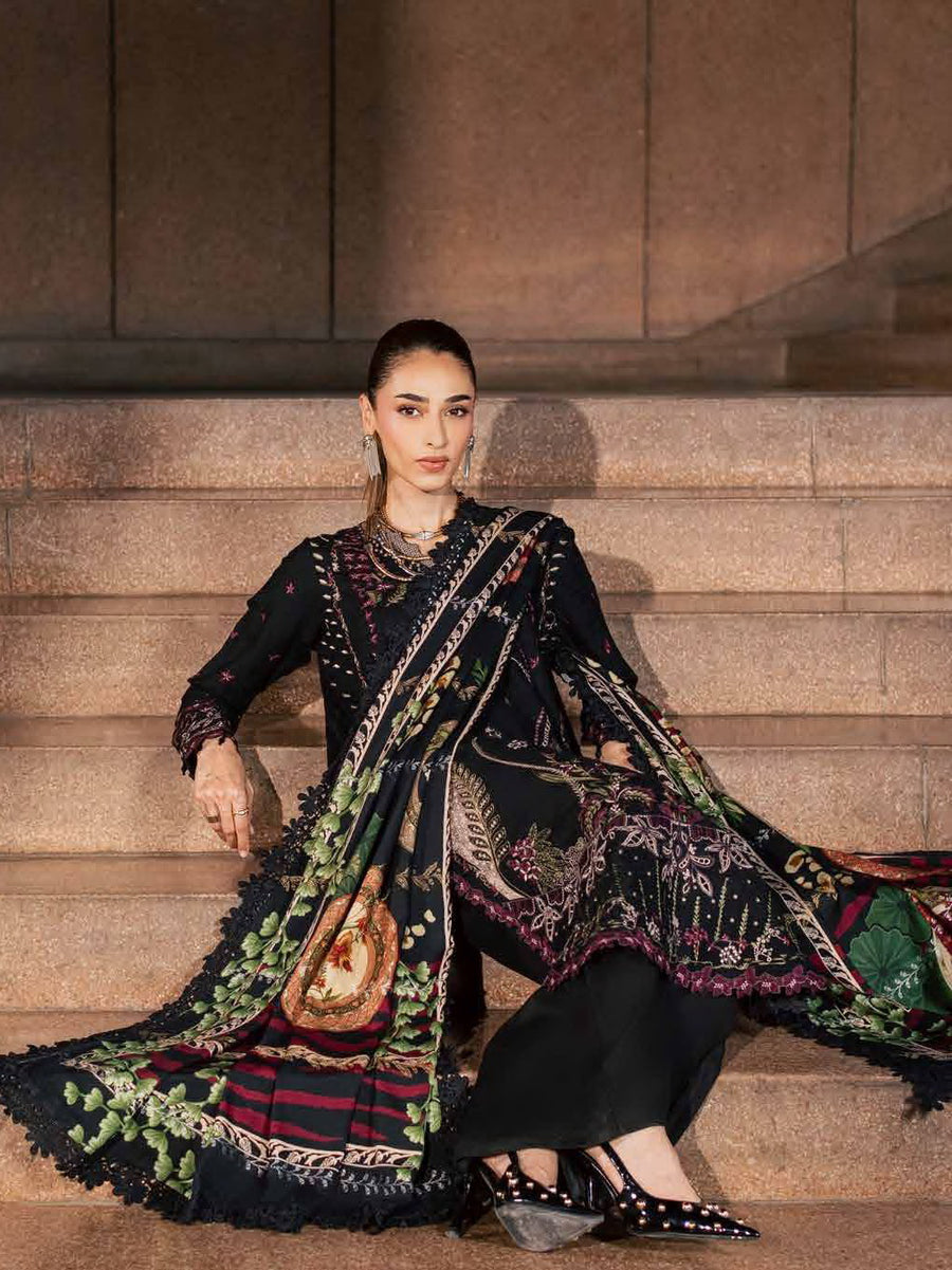 NUREH Maya Embroidered Linen Unstitched 3Pc Suit NW-128