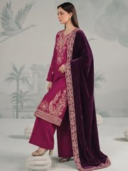 Zeenia Winter Pearls Embroidered Chamki Fabric Unstitched 3Pc Suit D-01