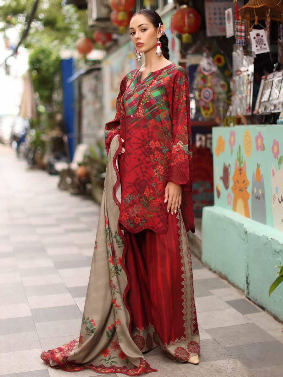 Charizma Combination Vol-02 Embroidered Linen Unstitched 3Pc Suit CCW7-12
