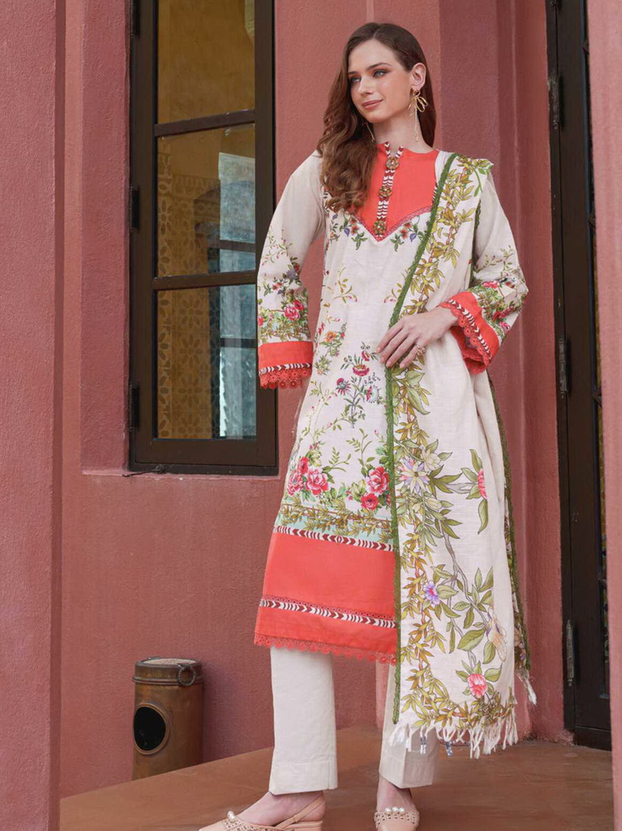 AL Zohaib Colors Digital Printed Khaddar Unstitched 3Pc Suit CK-06