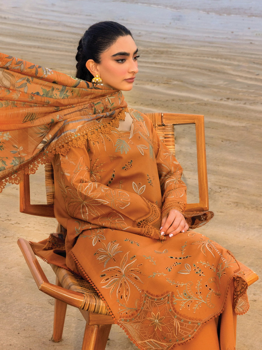Rang Rasiya Carnation Embroidered Lawn Unstitched 3Pc Suit D-08 ISLA